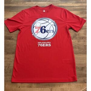 Nba T Shirt Philadelphia 76Ers Red Short Sleeve Mens Size Small Nwot